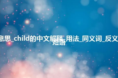 child是什么意思_child的中文解释_用法_同义词_反义词_例句_英语短语