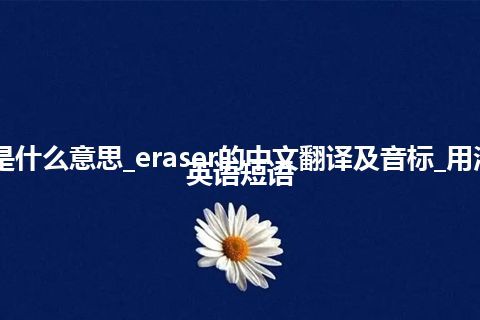 eraser是什么意思_eraser的中文翻译及音标_用法_例句_英语短语