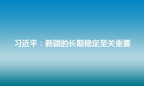 习近平：新疆的长期稳定至关重要