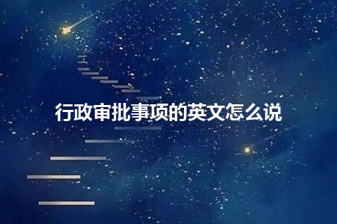 行政审批事项的英文怎么说