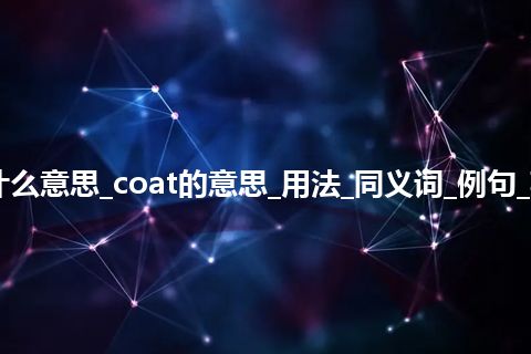 coat是什么意思_coat的意思_用法_同义词_例句_英语短语