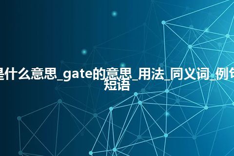 gate是什么意思_gate的意思_用法_同义词_例句_英语短语