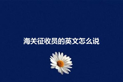 海关征收员的英文怎么说