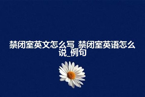 禁闭室英文怎么写_禁闭室英语怎么说_例句