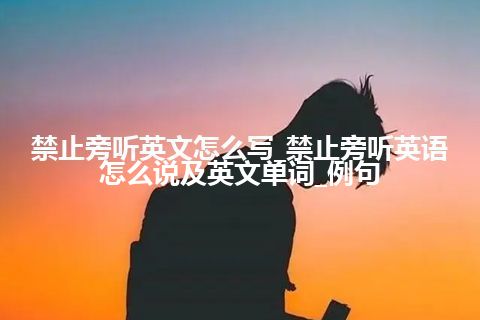 禁止旁听英文怎么写_禁止旁听英语怎么说及英文单词_例句