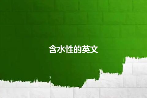 含水性的英文