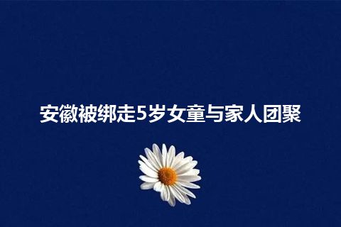 安徽被绑走5岁女童与家人团聚