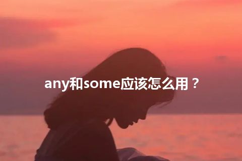 any和some应该怎么用？