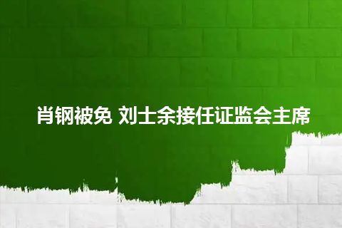 肖钢被免 刘士余接任证监会主席