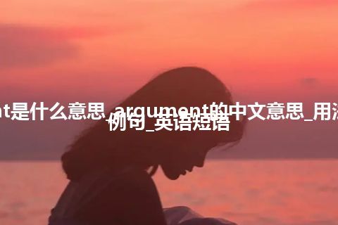 argument是什么意思_argument的中文意思_用法_同义词_例句_英语短语