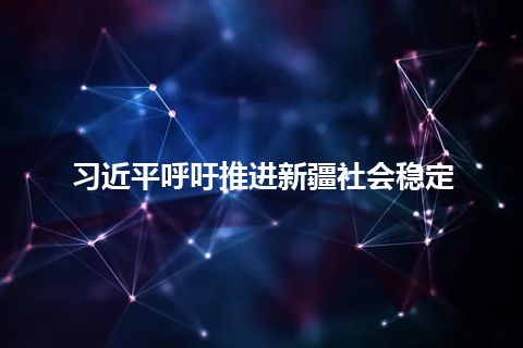 习近平呼吁推进新疆社会稳定