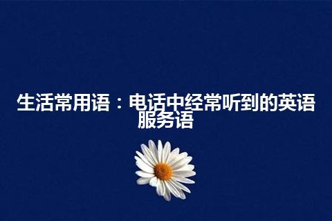 生活常用语：电话中经常听到的英语服务语