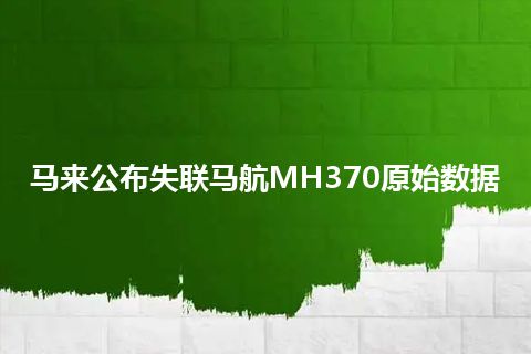 马来公布失联马航MH370原始数据