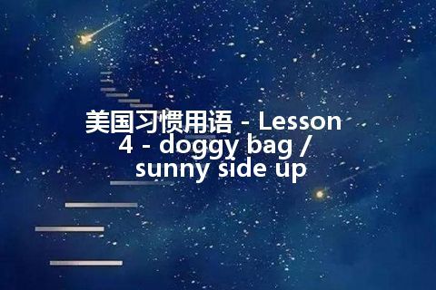 美国习惯用语 - Lesson 4 - doggy bag / sunny side up