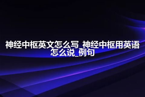 神经中枢英文怎么写_神经中枢用英语怎么说_例句