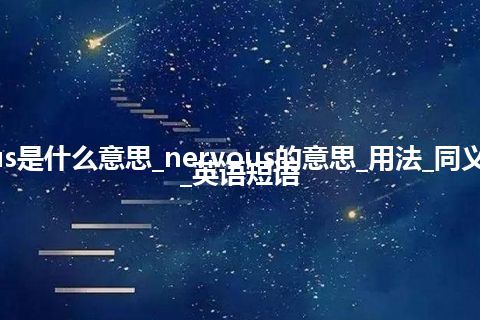 nervous是什么意思_nervous的意思_用法_同义词_例句_英语短语