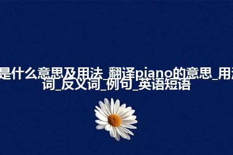 piano是什么意思及用法_翻译piano的意思_用法_同义词_反义词_例句_英语短语