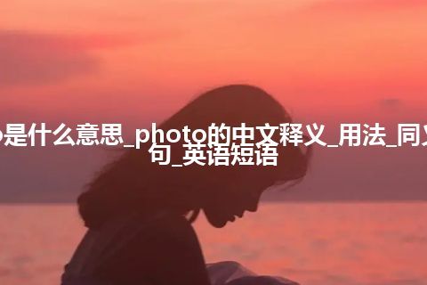 photo是什么意思_photo的中文释义_用法_同义词_例句_英语短语