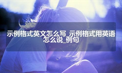 示例格式英文怎么写_示例格式用英语怎么说_例句