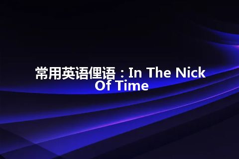 常用英语俚语：In The Nick Of Time