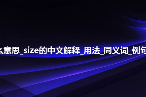 size是什么意思_size的中文解释_用法_同义词_例句_英语短语