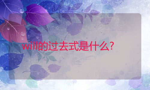 will的过去式是什么?will的用法和例句