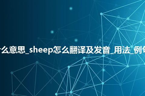 sheep是什么意思_sheep怎么翻译及发音_用法_例句_英语短语