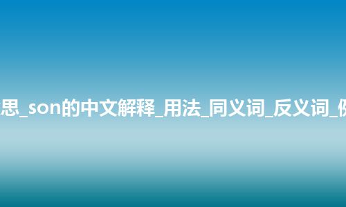 son是什么意思_son的中文解释_用法_同义词_反义词_例句_英语短语