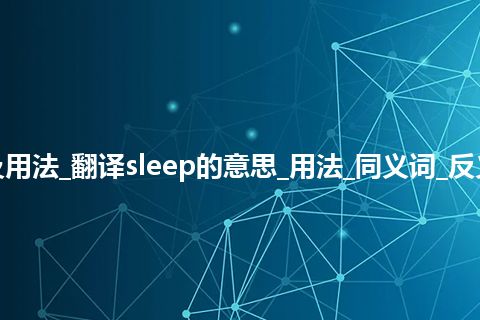 sleep是什么意思及用法_翻译sleep的意思_用法_同义词_反义词_例句_英语短语