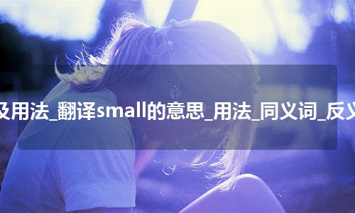 small是什么意思及用法_翻译small的意思_用法_同义词_反义词_例句_英语短语