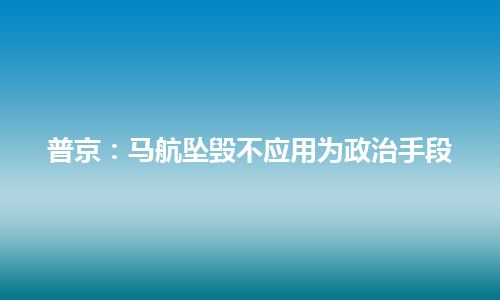 普京：马航坠毁不应用为政治手段