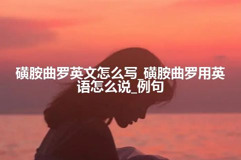 磺胺曲罗英文怎么写_磺胺曲罗用英语怎么说_例句