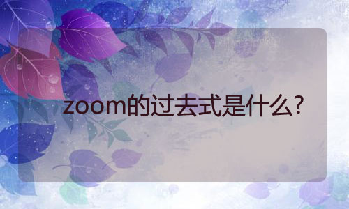 zoom的过去式是什么?zoom的用法和例句