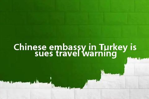 Chinese embassy in Turkey issues travel warning