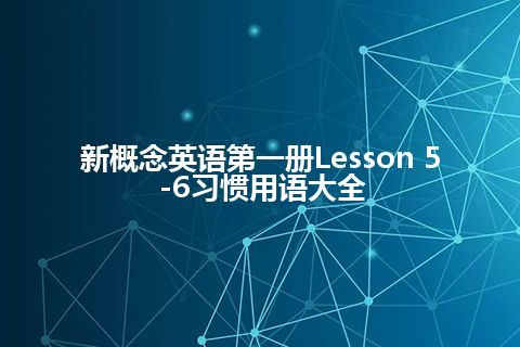 新概念英语第一册Lesson 5-6习惯用语大全