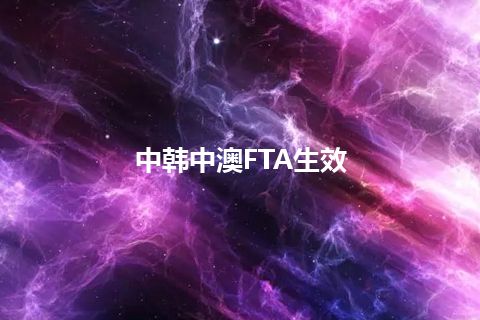 中韩中澳FTA生效