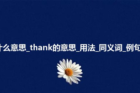 thank是什么意思_thank的意思_用法_同义词_例句_英语短语