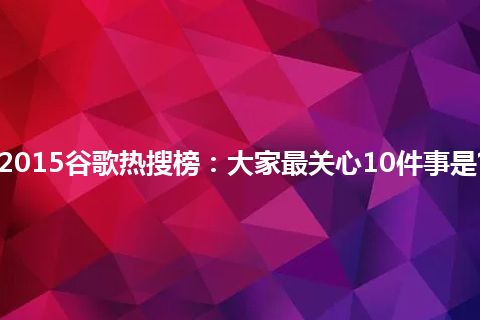 2015谷歌热搜榜：大家最关心10件事是?