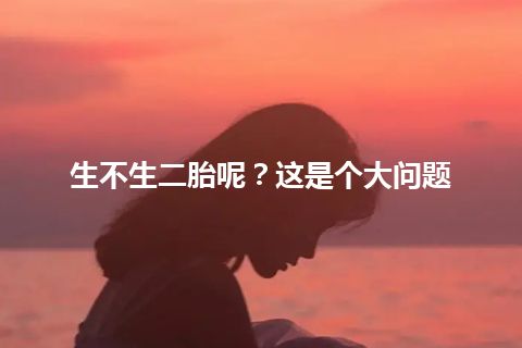 生不生二胎呢？这是个大问题