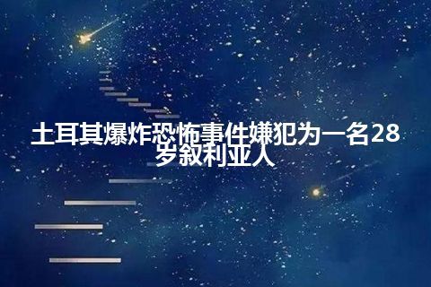 土耳其爆炸恐怖事件嫌犯为一名28岁叙利亚人