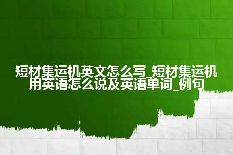 短材集运机英文怎么写_短材集运机用英语怎么说及英语单词_例句