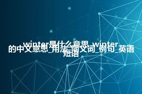 winter是什么意思_winter的中文意思_用法_同义词_例句_英语短语