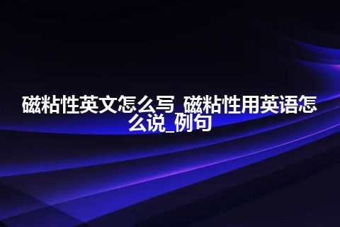 磁粘性英文怎么写_磁粘性用英语怎么说_例句