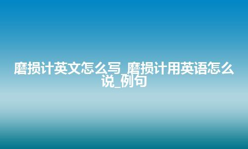 磨损计英文怎么写_磨损计用英语怎么说_例句