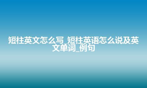 短柱英文怎么写_短柱英语怎么说及英文单词_例句