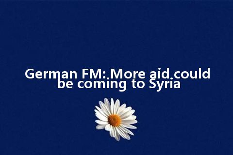 German FM: More aid could be coming to Syria