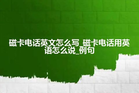 磁卡电话英文怎么写_磁卡电话用英语怎么说_例句