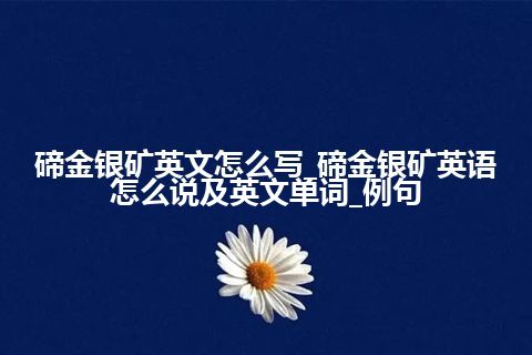 碲金银矿英文怎么写_碲金银矿英语怎么说及英文单词_例句