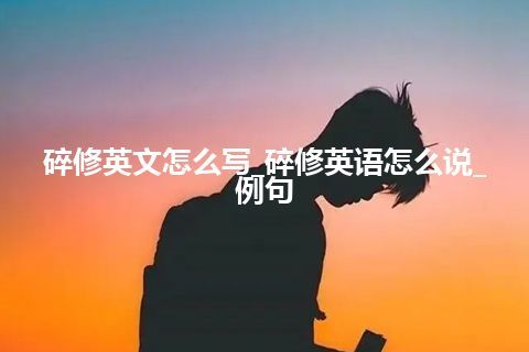 碎修英文怎么写_碎修英语怎么说_例句