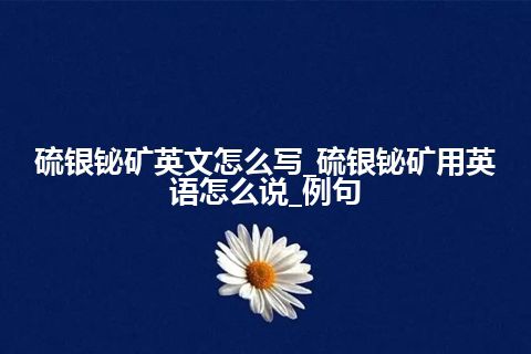 硫银铋矿英文怎么写_硫银铋矿用英语怎么说_例句